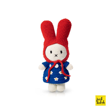 Miffy 米飛和她的藍色花朵洋裝+紅帽